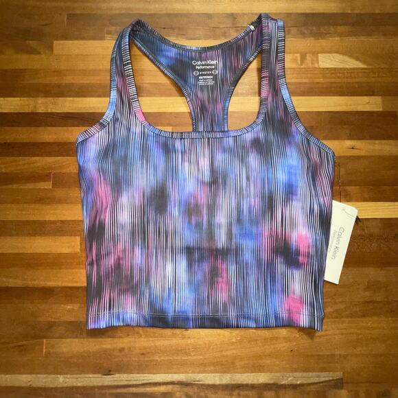 Calvin Klein Women's Low Impact Crop Top - Blur Movement Lotus XS - Picture 1 of 8
